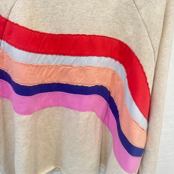 Marine Layer Summit Crewneck Sweatshirt Womens XL Colorful Striped Retro - Picture 6 of 10